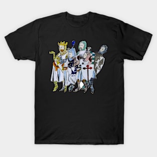 Holy Grail King Arthur Medieval Knights Humor Graphic Novelty Funny Retro Design T-Shirt